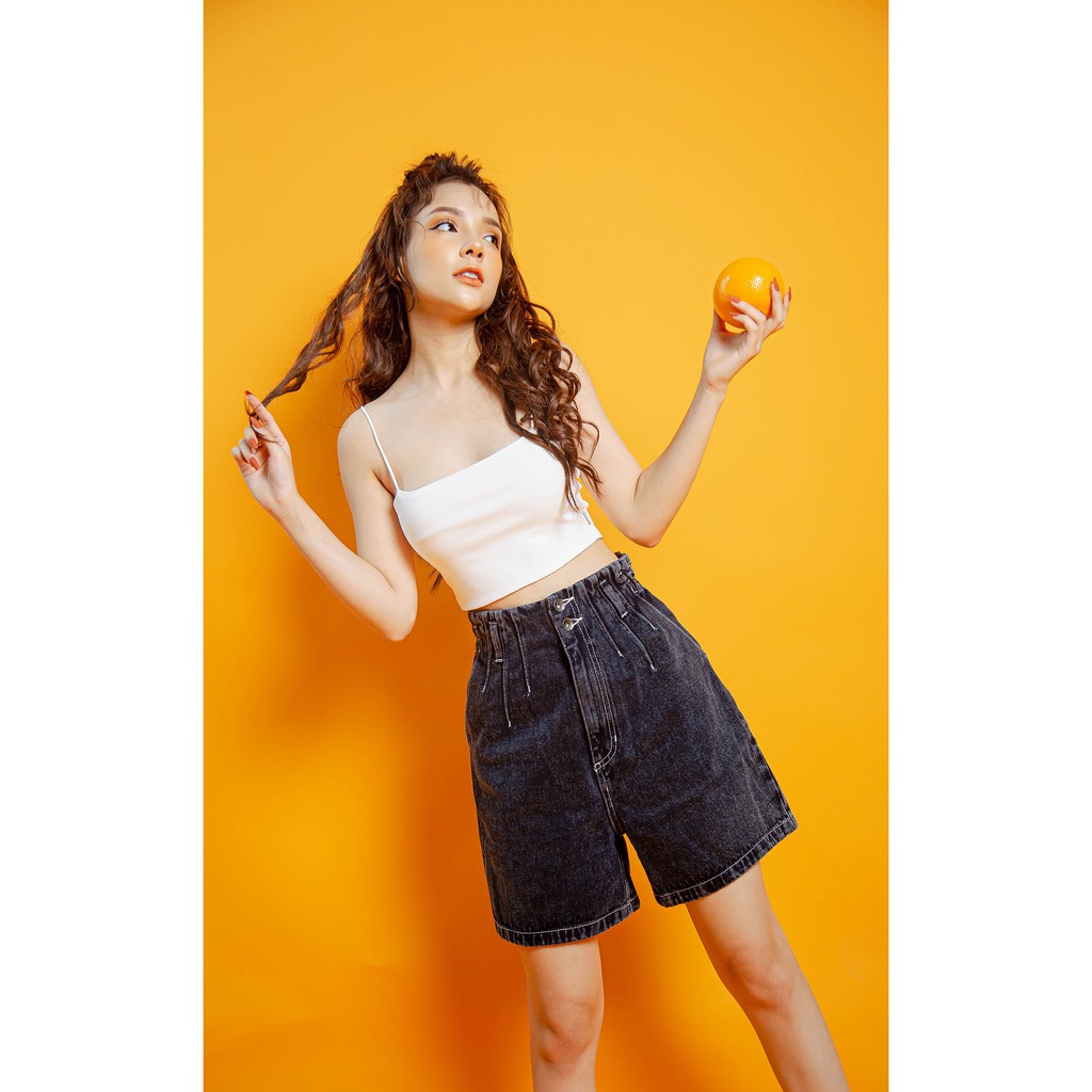 CCHAT Quần sooc jean cạp liền Q446