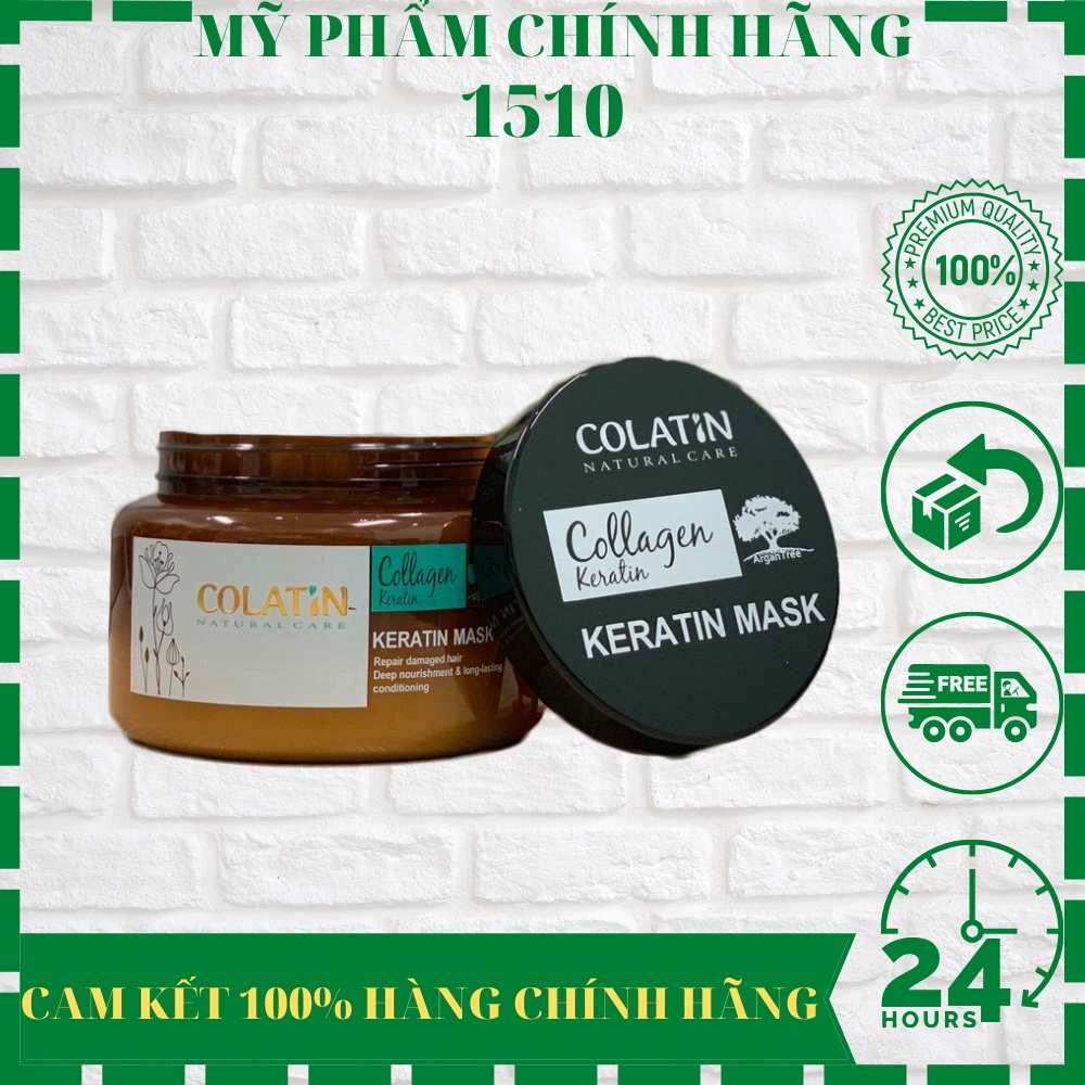 Hấp tóc, ủ tóc COLATIN Collagen Keratin Mask, Phục Hồi Tóc Uốn, Nhuộm, Tẩy, Hư Tổn hũ 500ml
