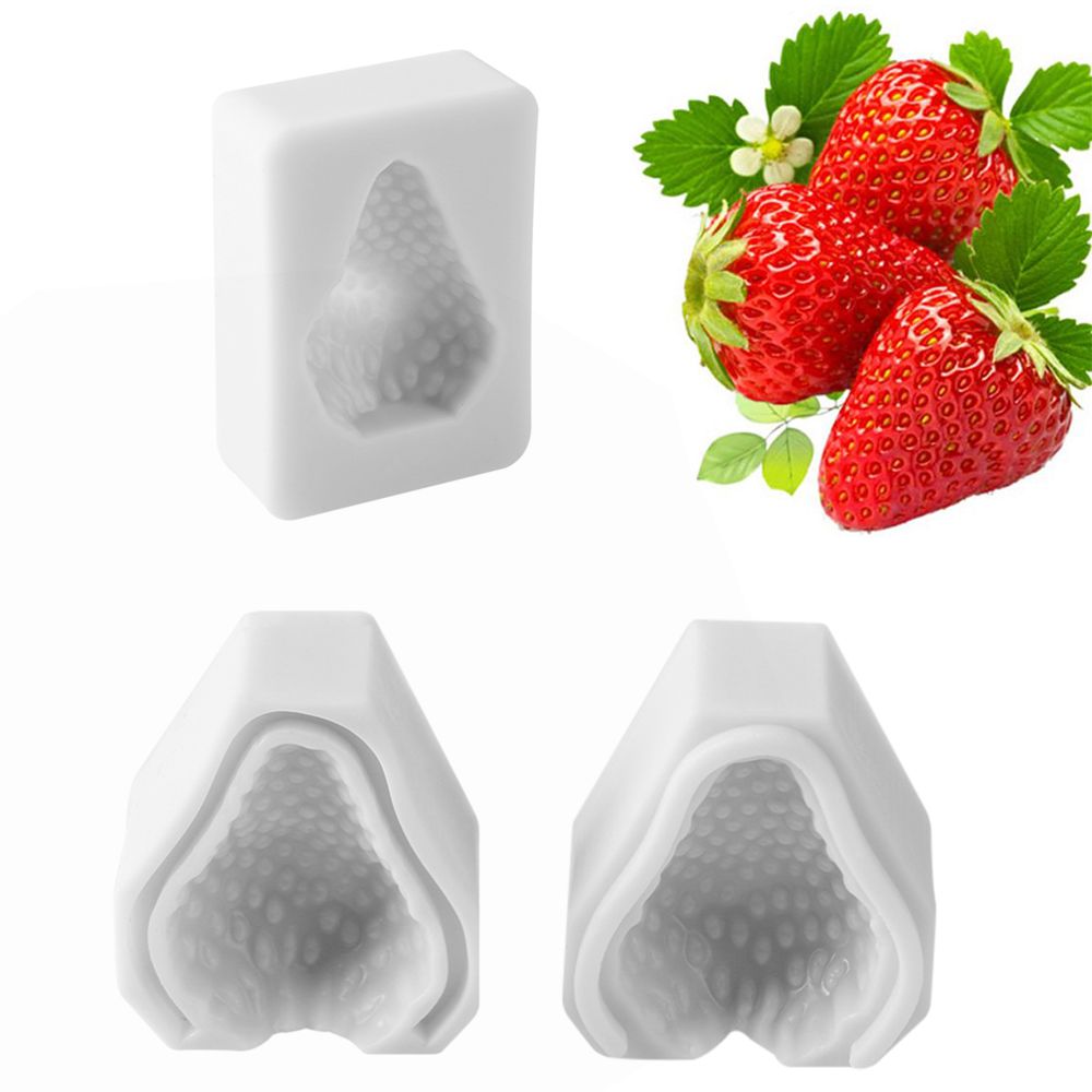 Khuôn Làm Bánh Hình Trái Dâu Tây Bằng Silicon