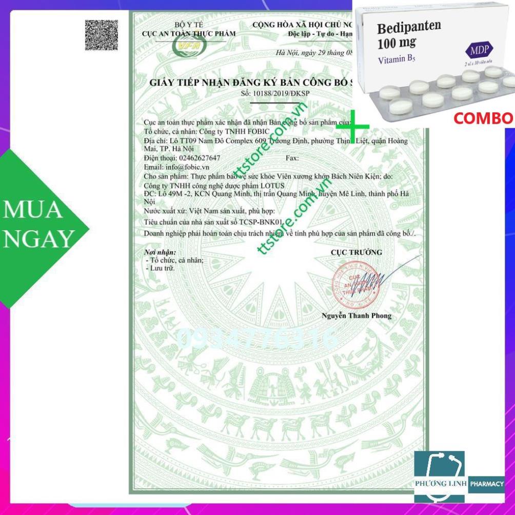 Combo Bedipanten 100mg +  Viên Xương Khớp Bách Niên Kiện