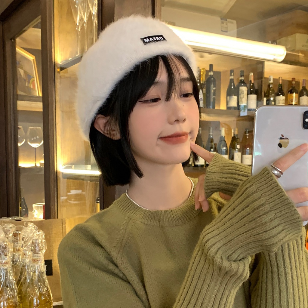Mũ Beret Lông Thỏ Phong Cách Nhật Bản Thời Trang Thu Đông Dành Cho Nữ