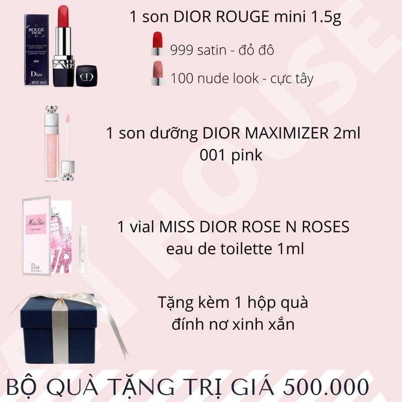 [Chỉ 300k] Set son DIOR mini + hộp quà