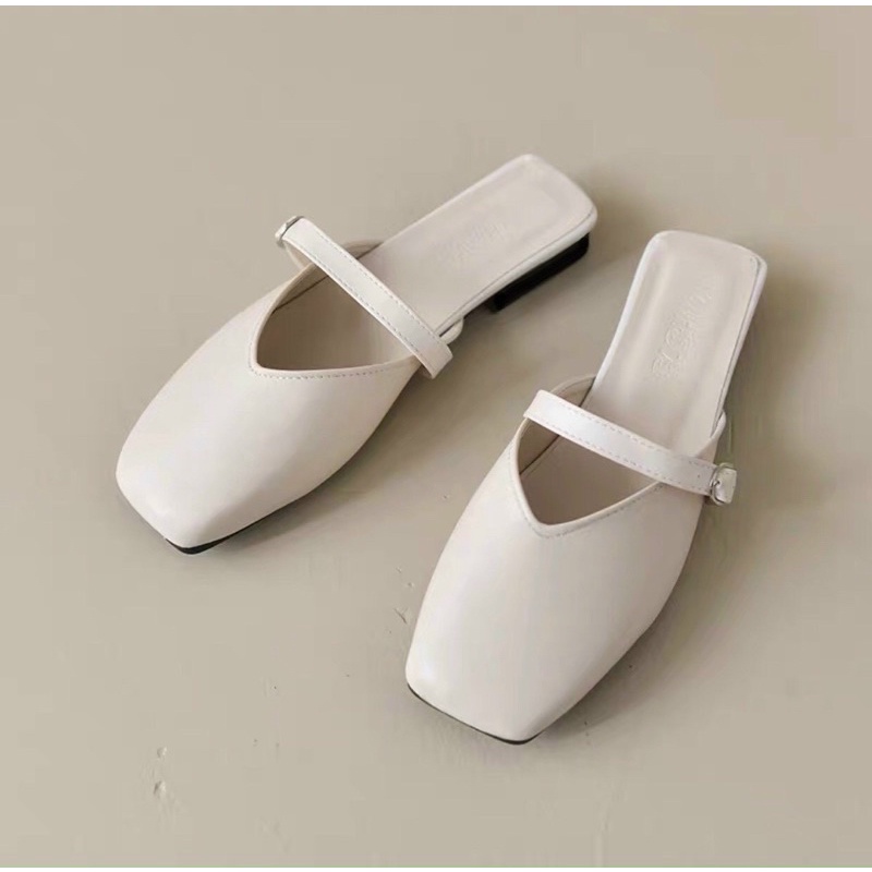 Sục bệt nữ quai ngang đế bằng mũi vuông  siêu nhẹ êm chân vnxk rẻ đẹp thời trang