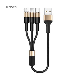 Dây cáp sạc 1.2m 3 trong 1 Type-C Micro USB cho Apple iPhone