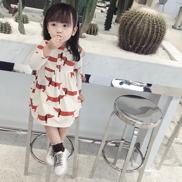 Váy thun dài tay bé gái