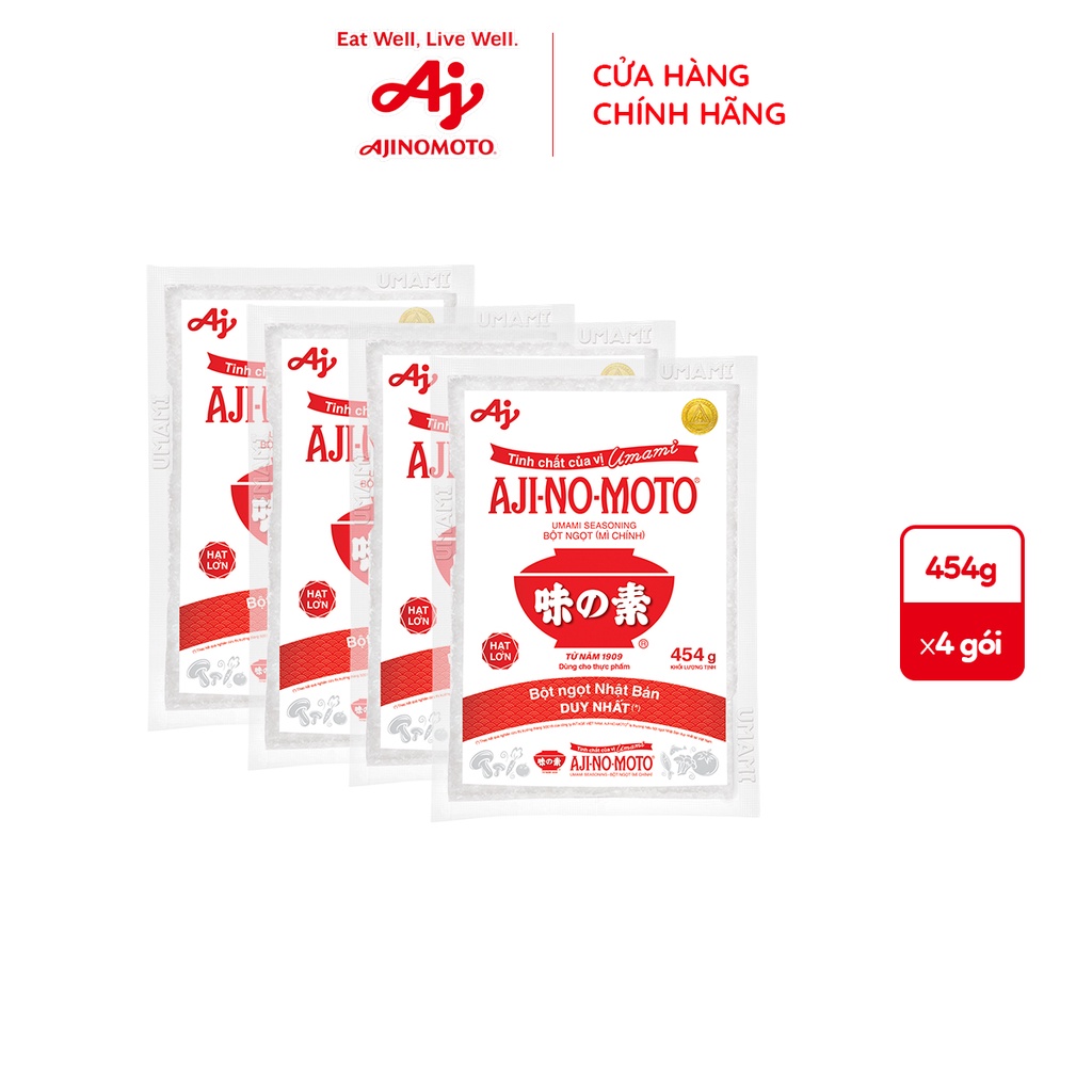 Combo 4 Gói Bột Ngọt AJI-NO-MOTO® Hạt Nhỏ 454g/Gói