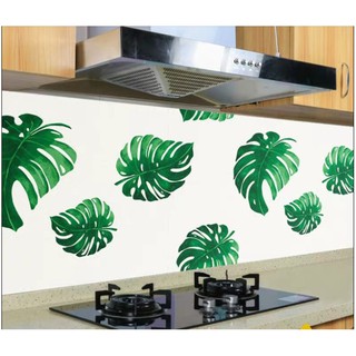 Cuộn 5m giấy dán bếp khổ 60cm - lá xanh ecc016