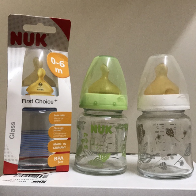 Bình sữa nuk cổ rộng thủy tinh 120ml