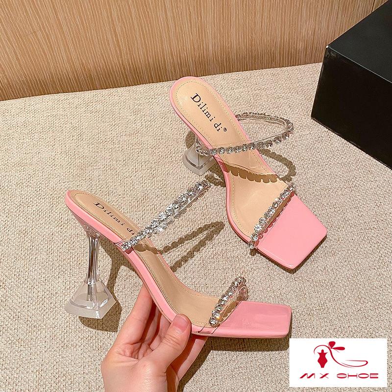 Xăng Đan Cao Gót Hở Ngón Đính Đá Thời Trang Mùa Hè Dành Cho Nữ 2022