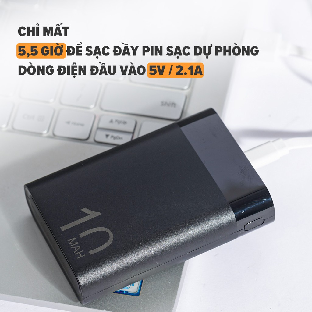 [Mã MINI11FFF giảm 5% đơn 150K] Miniso Pin Sạc Dự Phòng mini 10000mAh 2 Cổng USB Màu JP195