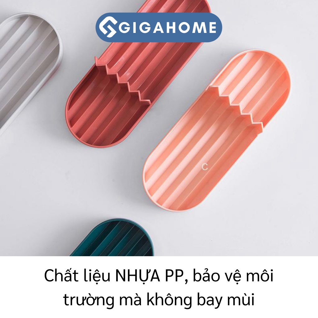 Khay Đựng Xà Phòng, Đồ Dùng Rửa Chén 2 Ngăn GIGAHOME Thiết Kế Đẹp Mắt, Sang Trọng 8925