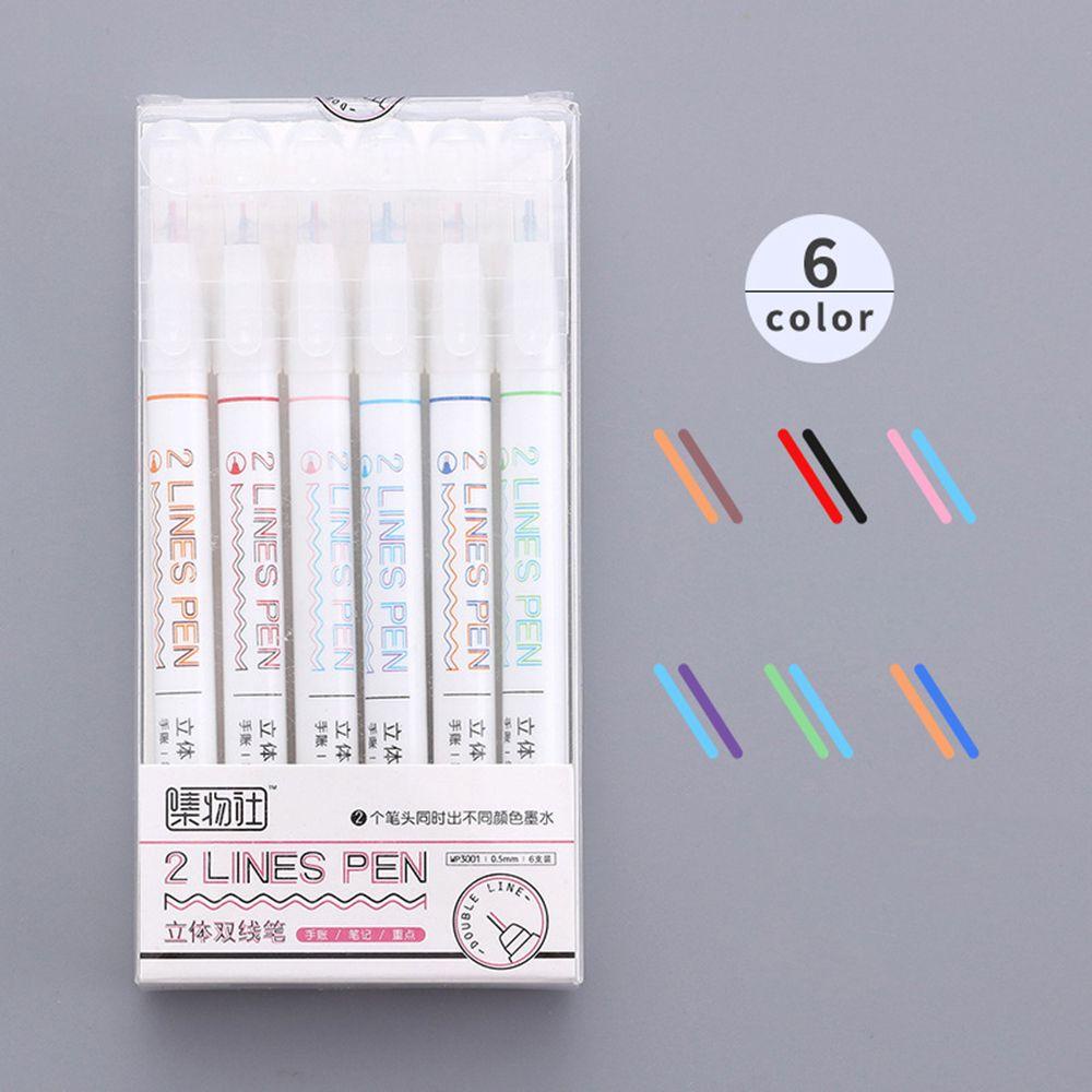 Bút Vẽ 2 Đường Nghệ Thuật Màu Cầu Vồng Dành Cho Học Sinh