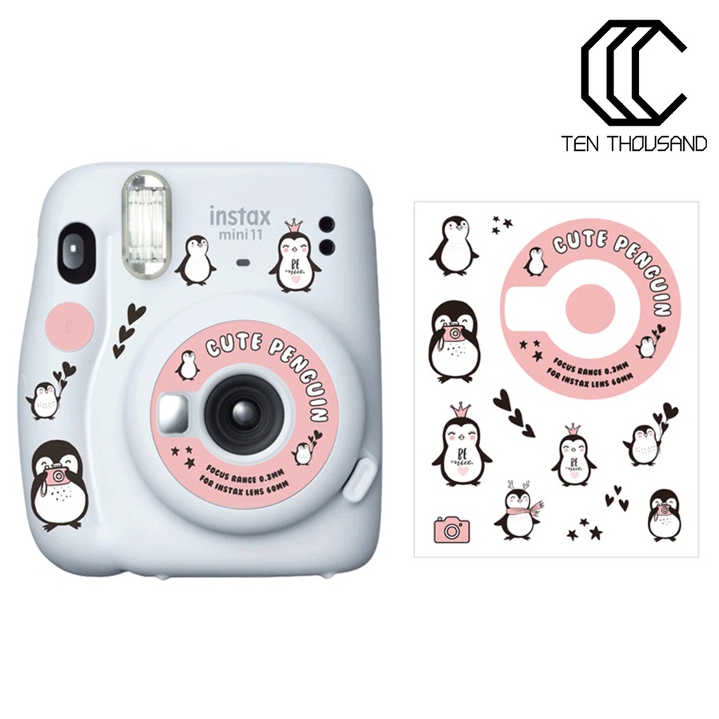 Set 5 miếng dán trang trí máy ảnh Fuji Instax Mini11 họa tiết hoạt hình