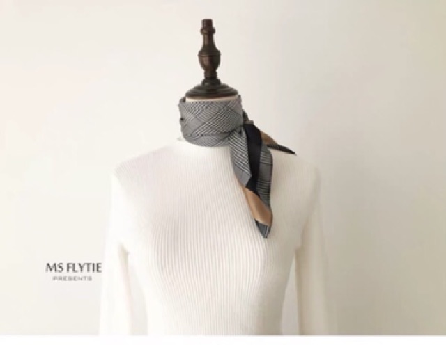 Khăn lụa vuông 70x70 turban quàng cổ,áo khăn yếm bandana thời trang đội đầu kẻ caro- Maben