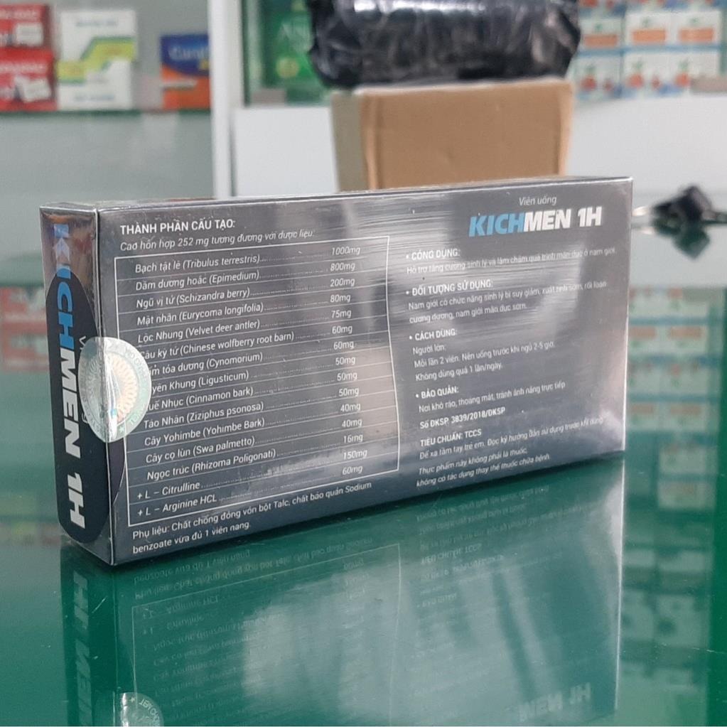 Kichmen 1H 6 viên- Hỗ trợ tăng cường sinh lý nam, làm chậm quá trình mãn dục nam, giảm xuất tinh sớm