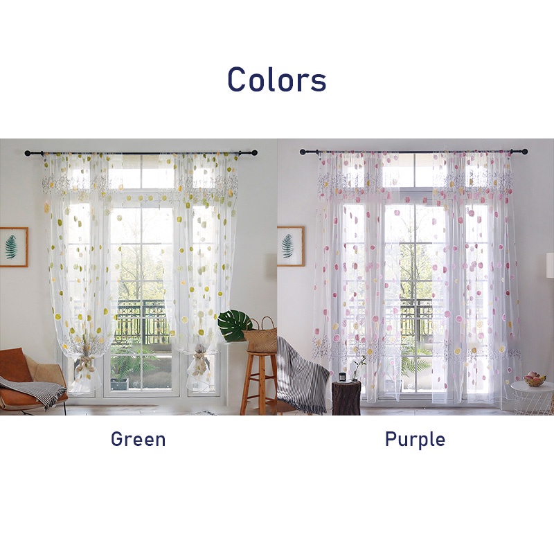 Rèm cửa MENGNI in họa tiết bồ công anh xinh xắn đẹp mắt