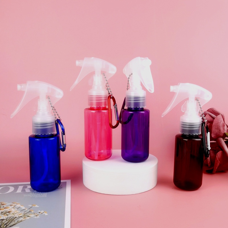 Bình xịt móc khóa cầm tay 60ml / Bình đựng xà phòng cầm tay bằng nhựa trong suốt / Hộp chứa có thể nạp đầy lại Trang điểm phun ẩm