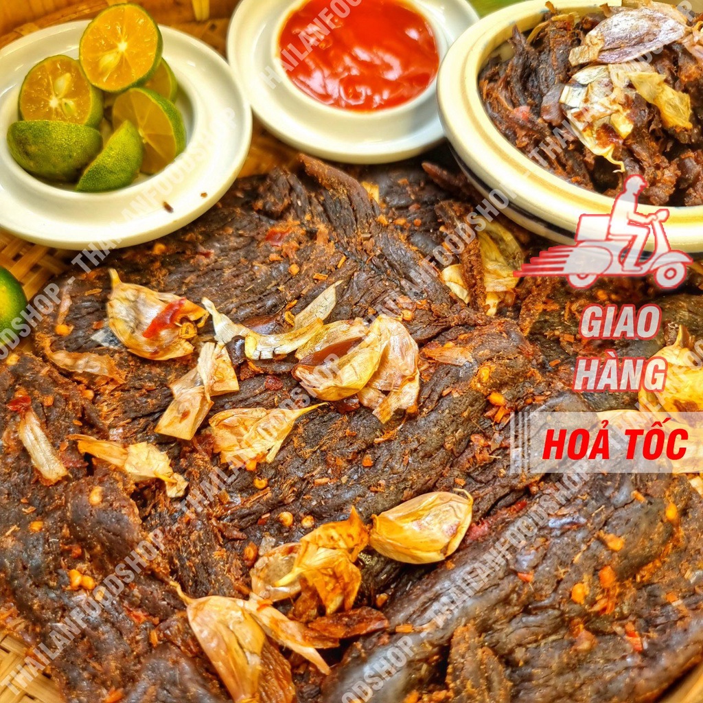 Khô Bò Miếng Rim Tỏi Ớt (Khô Bò Ước) Túi 200Gr (Hút Chân Không)