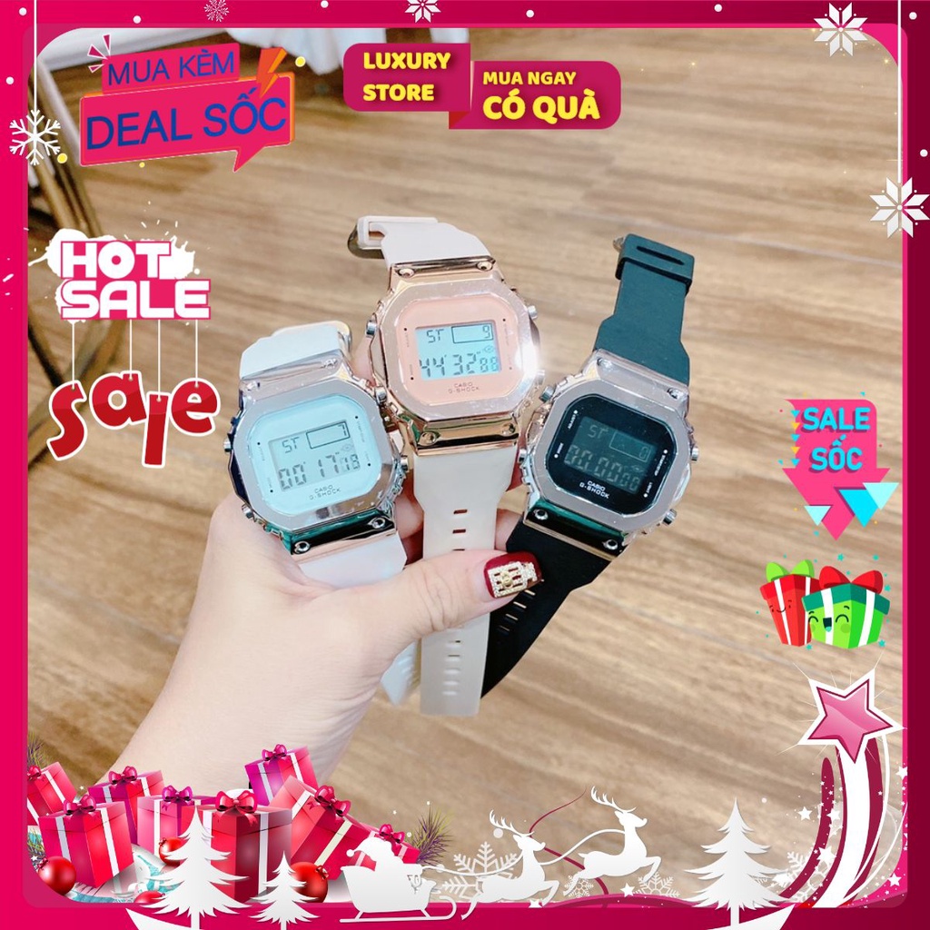 Đồng hồ Casio nam nữ,thể thao viền thép không gỉ, dây cao su mềm
