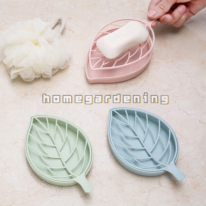 Giá Đỡ Xà Phòng Hai Tầng Hình Chiếc Lá Chống Trượt Dành Cho Phòng Tắm