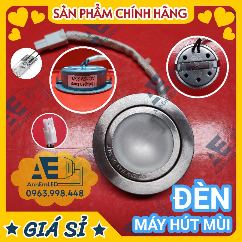 ĐÈN HÚT MÙI 12V 220V LED 1.5W 2W Halogen 20W sợi đốt chiếu sáng bếp cao cấp hiện đại kính cong