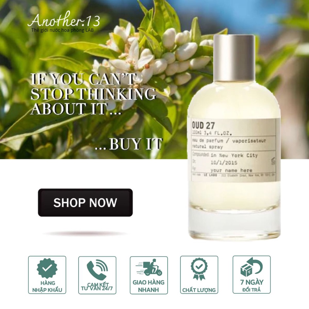 ⁂︎ 10ml┊Nước Hoa Phòng Lab ʟ ᴇ ʟ ᴀ ʙ ᴏ - Oud 27 / EDP