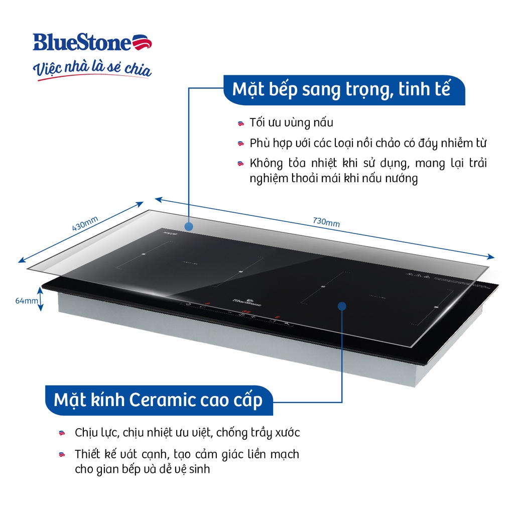 Bếp Từ Đôi BlueStone 4000W ICB-6821