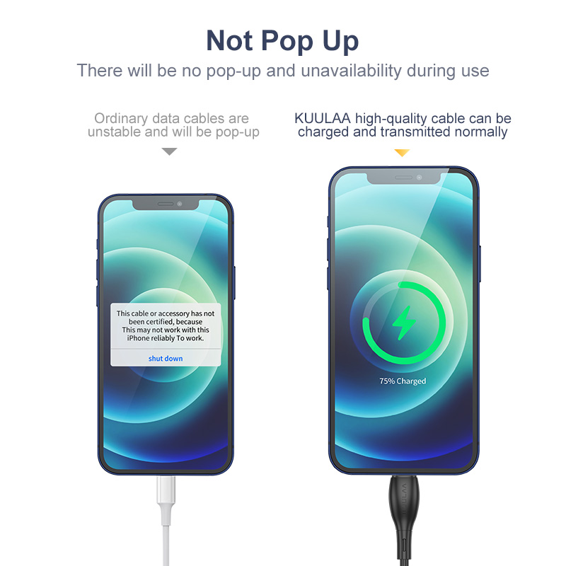 Cáp Lightning sang USB Type-C KUULAA 20W 20W hỗ trợ sạc nhanh cho iPhone 13 12 Mini 12 Pro Max 11 8 7 Macbook iPad PD