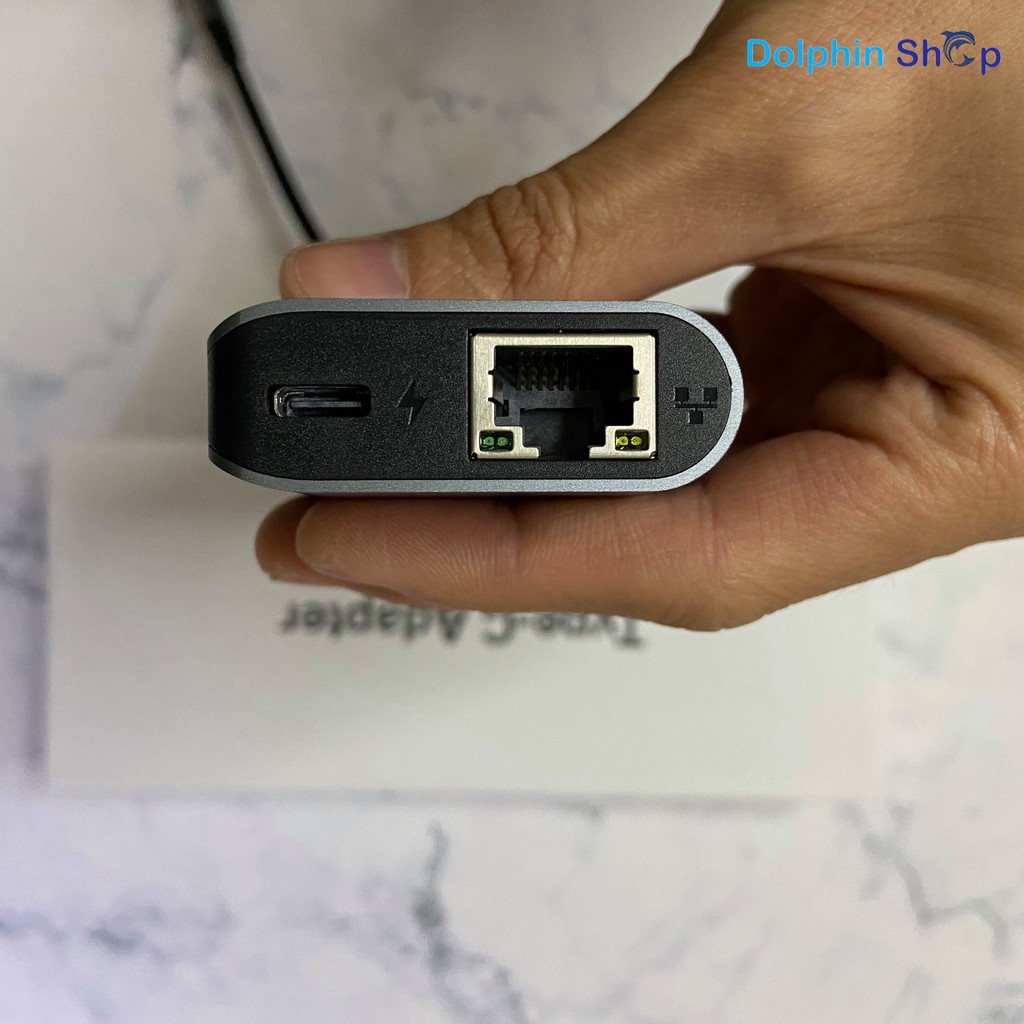 Bộ Chuyển Đổi Type-C sang HDMI 4k + Usb 3.0 + Ethernet Lan + Thẻ Nhớ cho Macbook, Dell, Smartphone Android