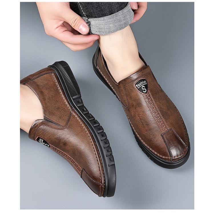 Giày Lười Da Bò Thời Trang Cá Tính