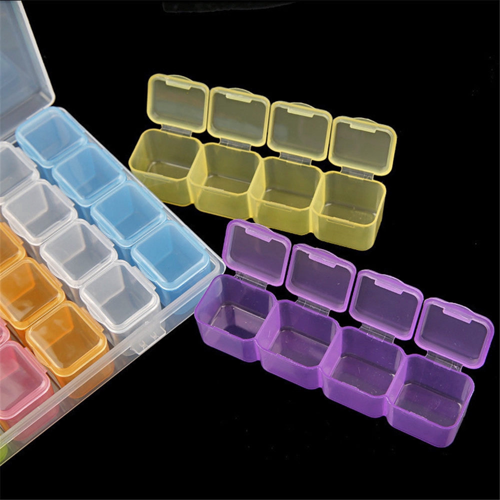 28 hộp vuông mini đựng trang sức đồ trang trí móng tay tiện dụng