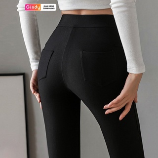Quần legging cạp cao gen bụng - chất umi hàn - legging cạp nhũ trắng