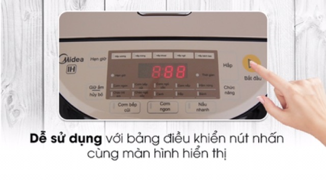 Nồi cơm điện cao tần Midea 1.8 lít MB-HS5007 - Lòng nồi bằng sắt cấu tạo 5 lớp dày chắc, bề mặt phủ chống dín | BigBuy360 - bigbuy360.vn