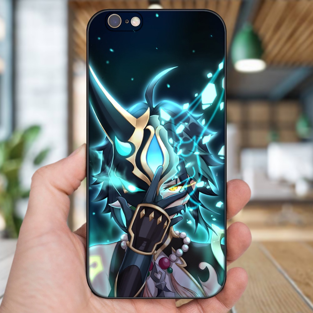 Ốp lưng iPhone 6, 6s dẻo đen cạnh vuông in hình Xiao Genshin Impact