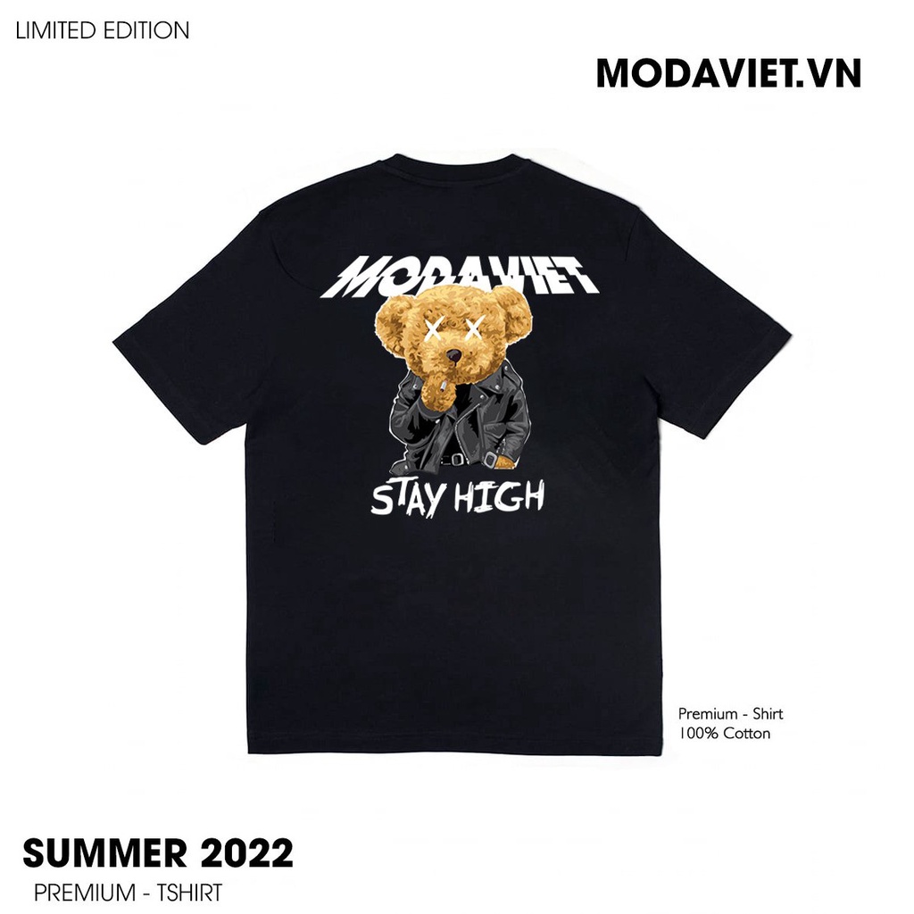 Áo phông gấu Teddy Stay High, áo phông nam, đồ đôi nam nữ, Bộ sưu tập Teddy 2022