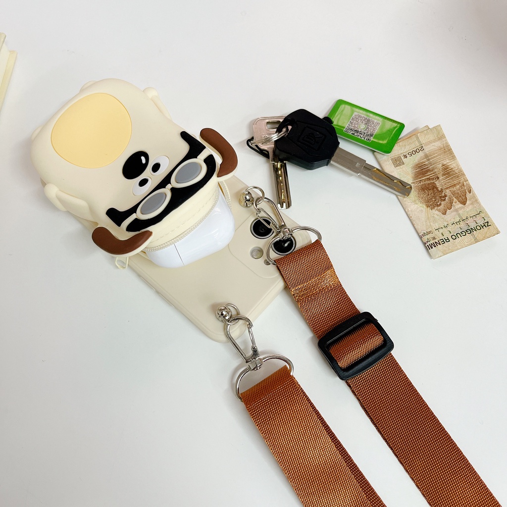 Ốp Điện Thoại Mềm Hình Cún Hoạt Hình Có Dây Đeo Cho Iphone 14 Plus 13 Pro Max 12 Mini 11 5 5s 5se 6 6s 7 8 X Xs Xr