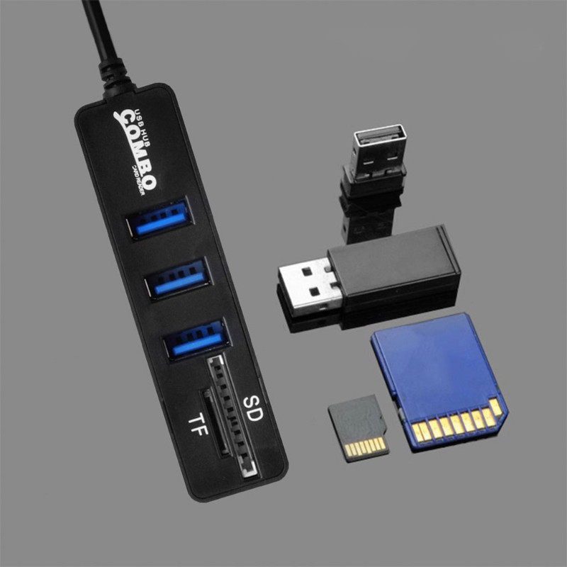 Đầu Đọc Thẻ Nhớ 3 Cổng Usb 2.0 Hub Usb 3.1 Type C Otg Sd / Tf Cho Imac Macbook