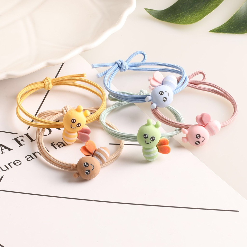 Ct126 Dây Cột Tóc Bé Ong Siêu Ngộ Nghĩnh, Quà Tặng Xinh Xắn Bukao