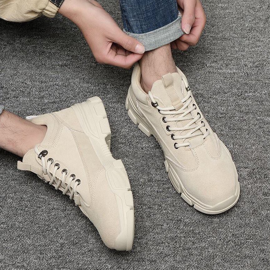 [Mã FAGREEN245 giảm tới 30K đơn 99K] Giày nam thời trang da trơn chốt đinh mẫu giày nam 2020 - Giày nam màu be sáng | BigBuy360 - bigbuy360.vn