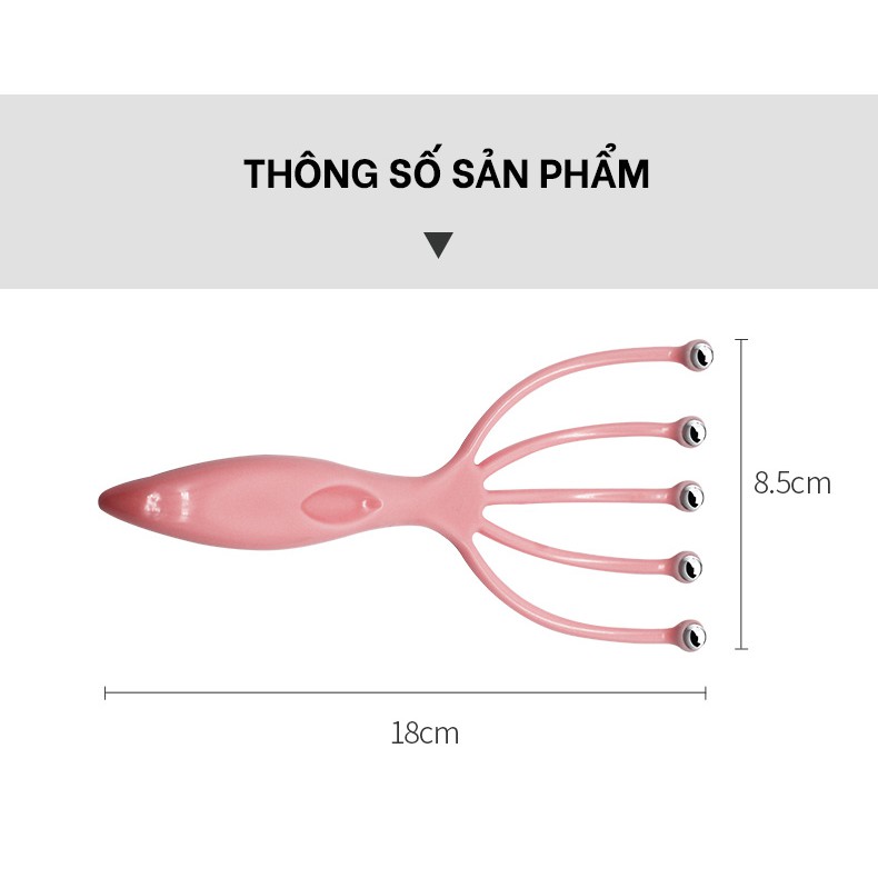 Dụng Cụ Massage Đầu 5 Ngón Bằng Thép, Giúp Thư Giãn Hiệu Quả, Dễ Dàng Sử Dụng -Giao Màu Ngẫu Nhiên