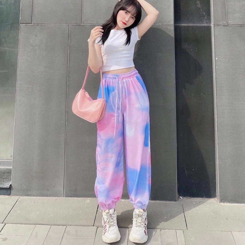 Set Jogger TIE Croptop Body Basic Ảnh Thật