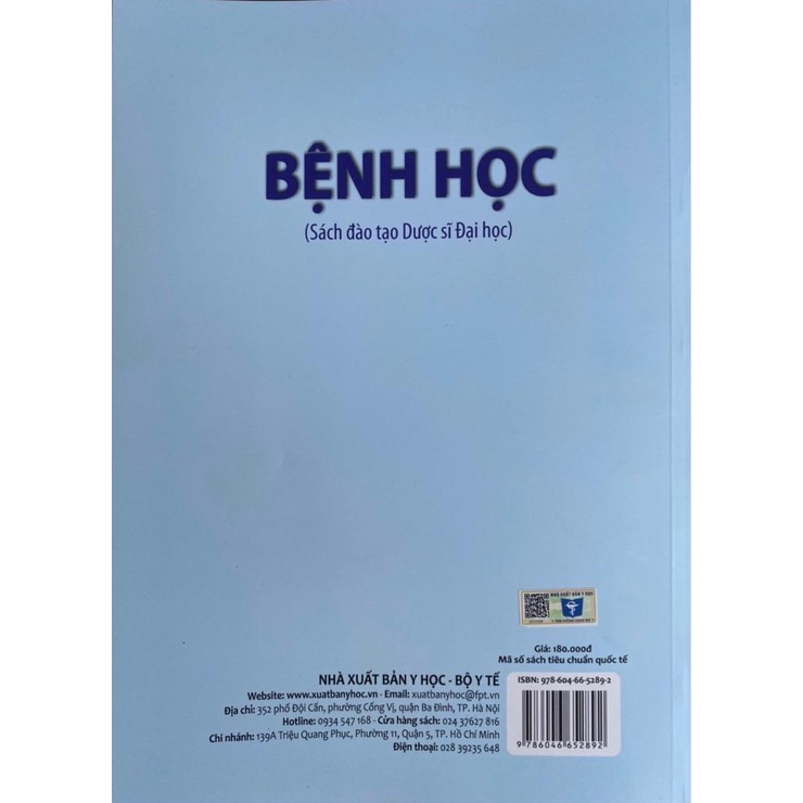 Sách - Bệnh học ( Đào tạo dược sĩ đại học)