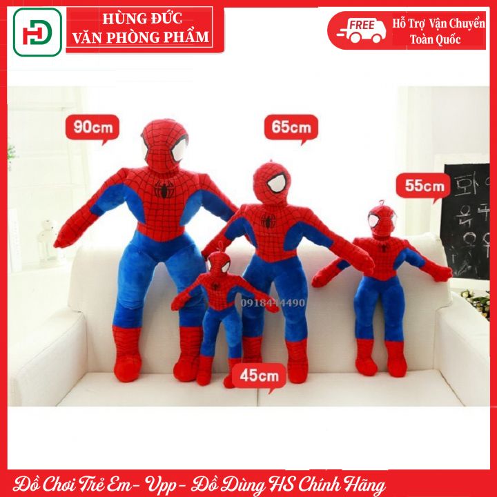 Gấu Bông Người Nhện - Spider Man - đồ chơi Siêu Nhân Cho Bé - hàng đẹp, bông xịn - gối ôm
