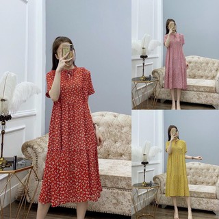 Váy bầu công sở hoa nhí 3 màu siêu xinh (hình thật+hàng loại 1) (shop Tatoco)