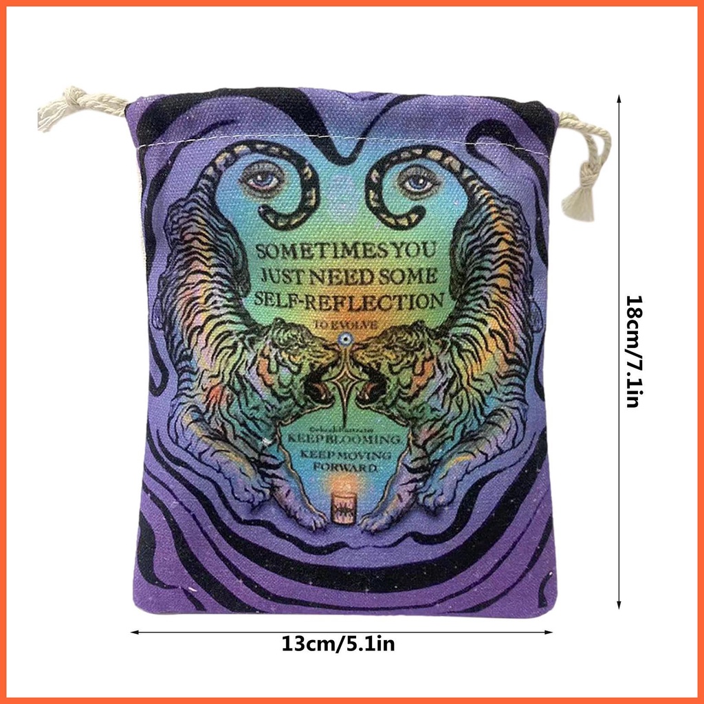 Túi Dây Rút Đựng Bài Tarot 5X7 Inch Họa Tiết Sư Tử Độc Đáo
