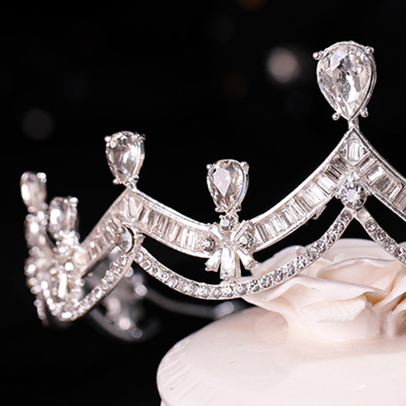 Cài Tóc Hình Vương Miện Đính Đá Đơn Giản Dành Cho Cô Dâu