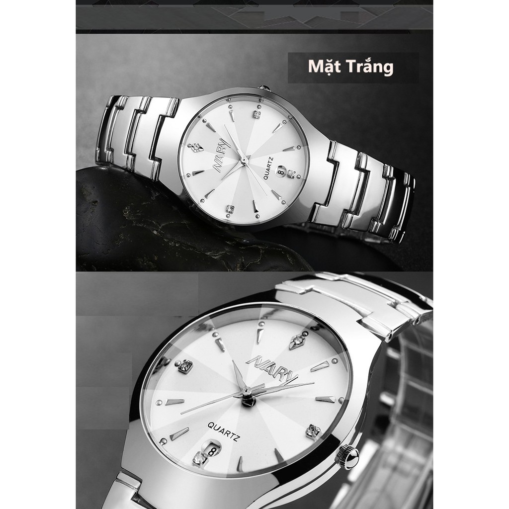 Đồng hồ nữ nam Nary dây thép chống nước SP256 | BigBuy360 - bigbuy360.vn