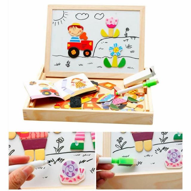 Hộp Ghép Nam châm 2 mặt bảng giáo dục cho bé