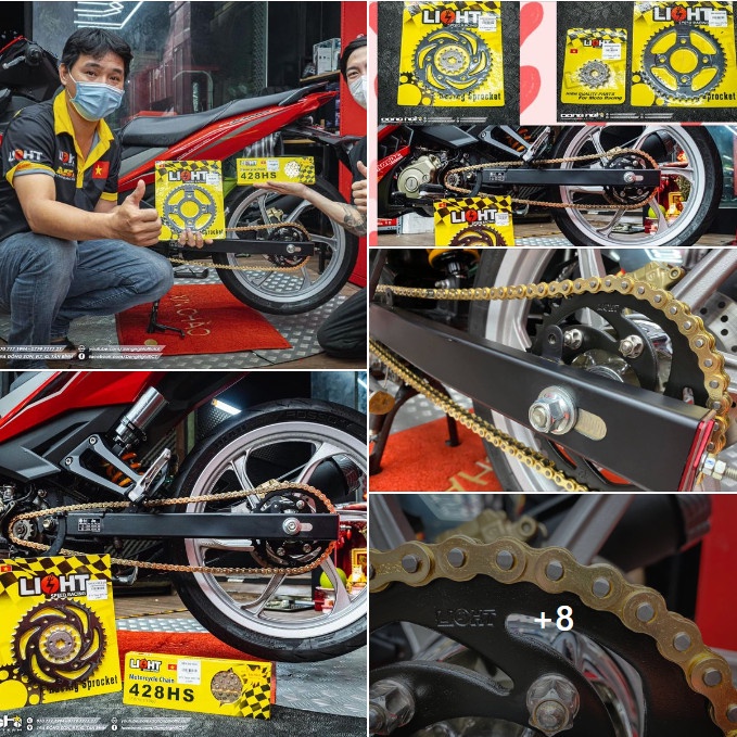 NHÔNG SÊN ĐĨA / XÍCH TẢI LIGHT SPPED XE GẮN MÁY