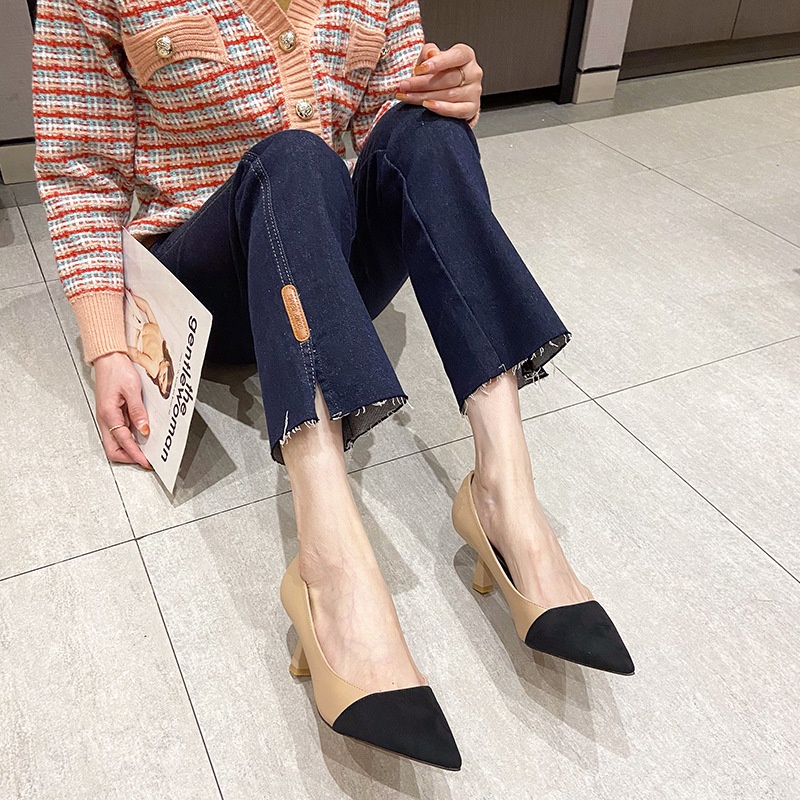 Giày cao IELGY gót mũi nhọn phong cách Pháp thời trang công sở dành cho nữ
